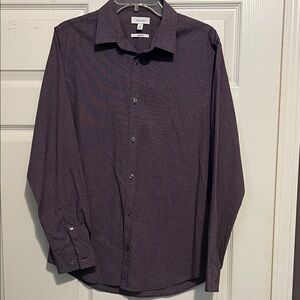 Calvin Klein Men's Dark Purple Button Down Shirt